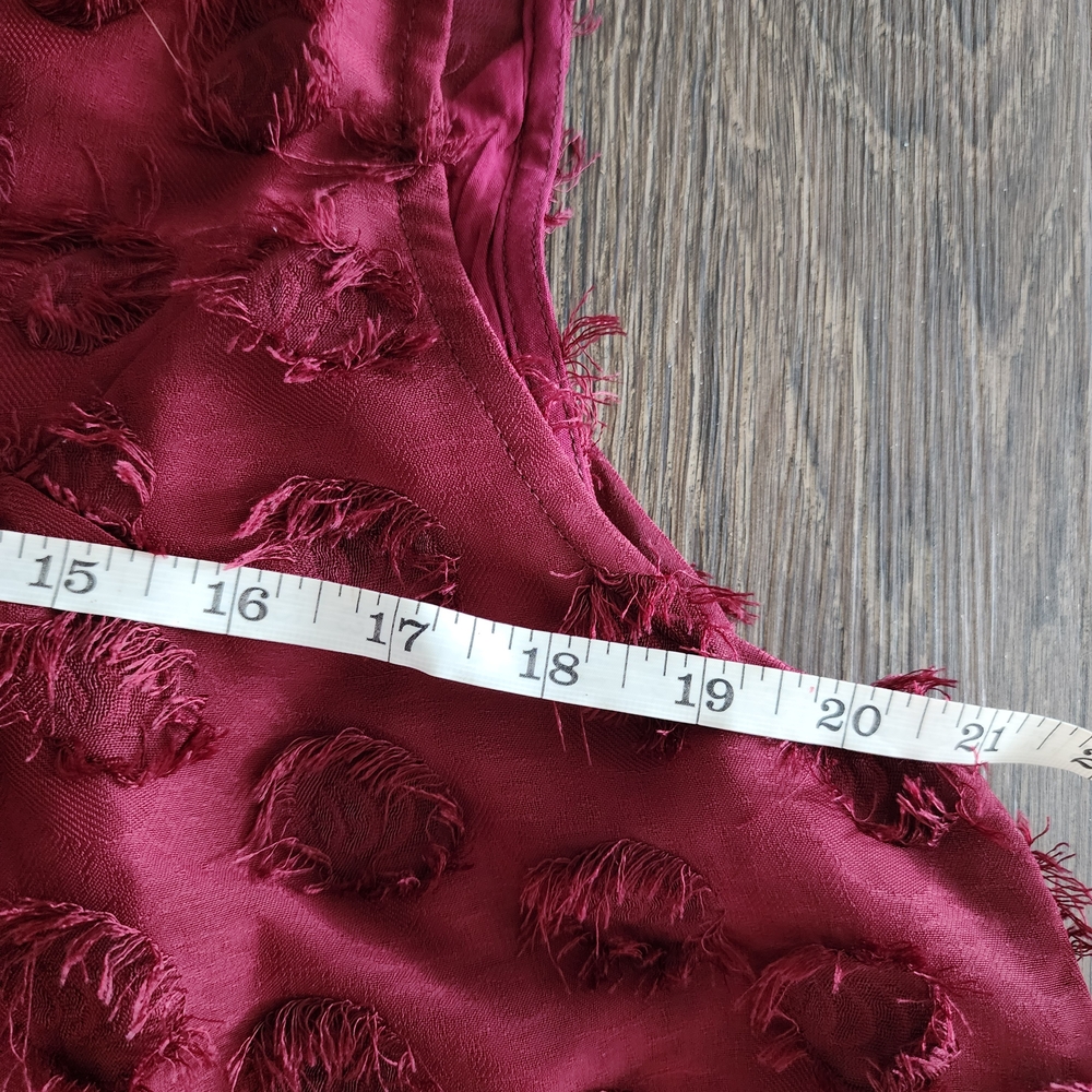 NWT AnthropologieXL  Sachin & Babi Rosette Textured Sleeveless Burgundy Top - Picture 6 of 9